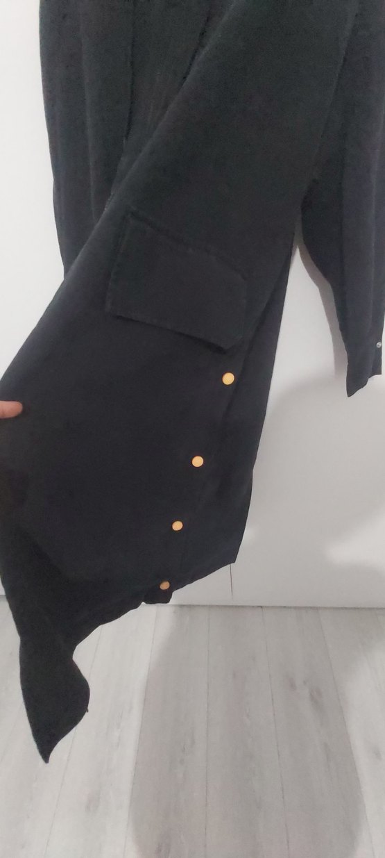 ikoll marka siyah fermuarli ince trenkot kap - Görsel 4