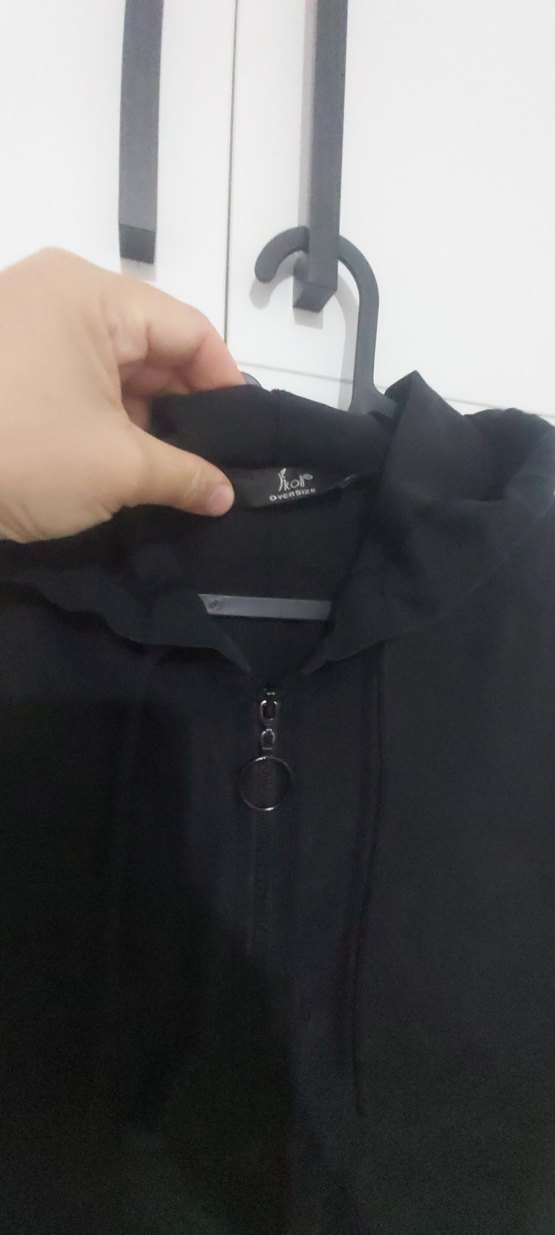 ikoll marka siyah fermuarli ince trenkot kap - Görsel 3