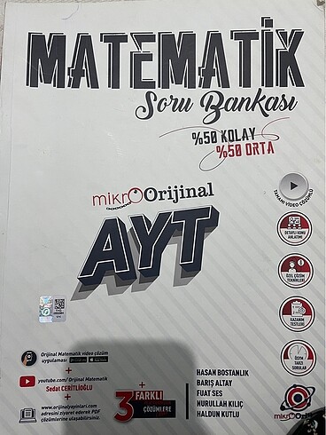 MİKROORİJİNAL AYT MATEMATİK SORU BANKASI