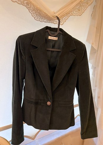 Kadın Süet Regular Fit Midi Blazer - Görsel 2