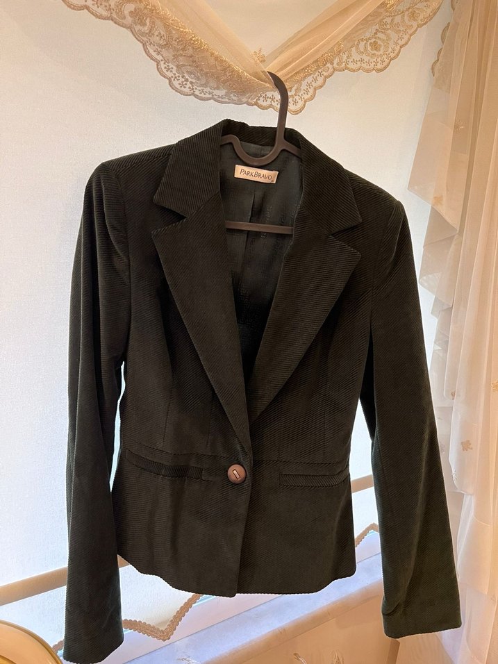 Kadın Süet Regular Fit Midi Blazer - Görsel 2