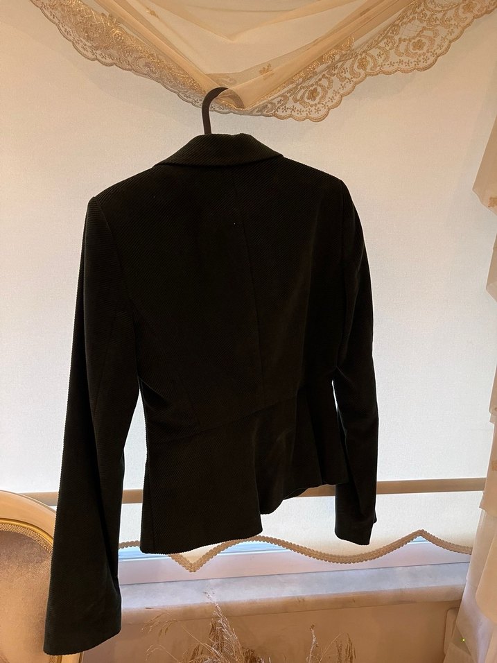 Kadın Süet Regular Fit Midi Blazer - Görsel 3