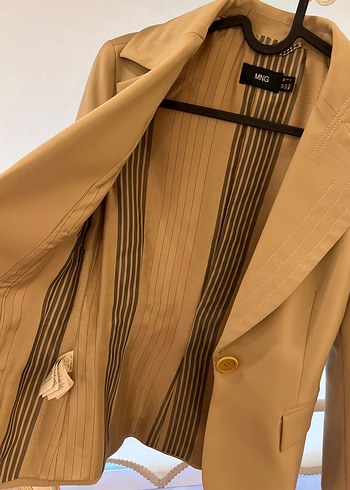 Bej Düğmeli Kadın Blazer Ceket - Görsel 2