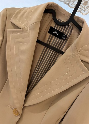 Bej Düğmeli Kadın Blazer Ceket - Görsel 4