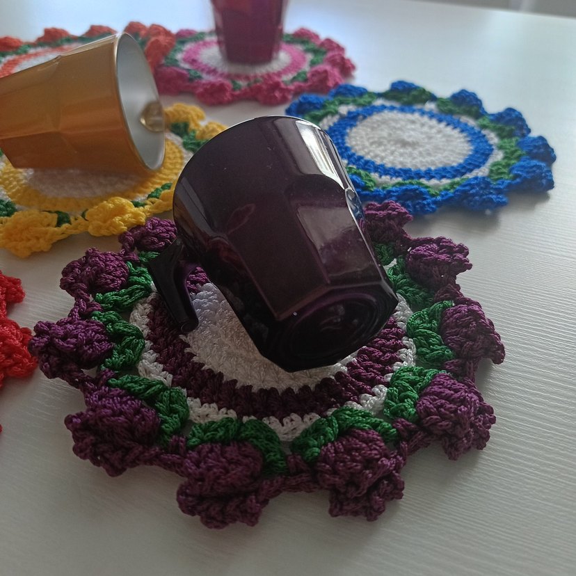 Renkli Bohem Örgü Bardak Altlıkları - Görsel 4