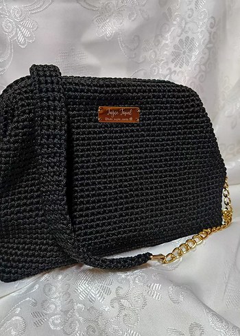 Siyah Örgü Kadın Çanta - Görsel 5