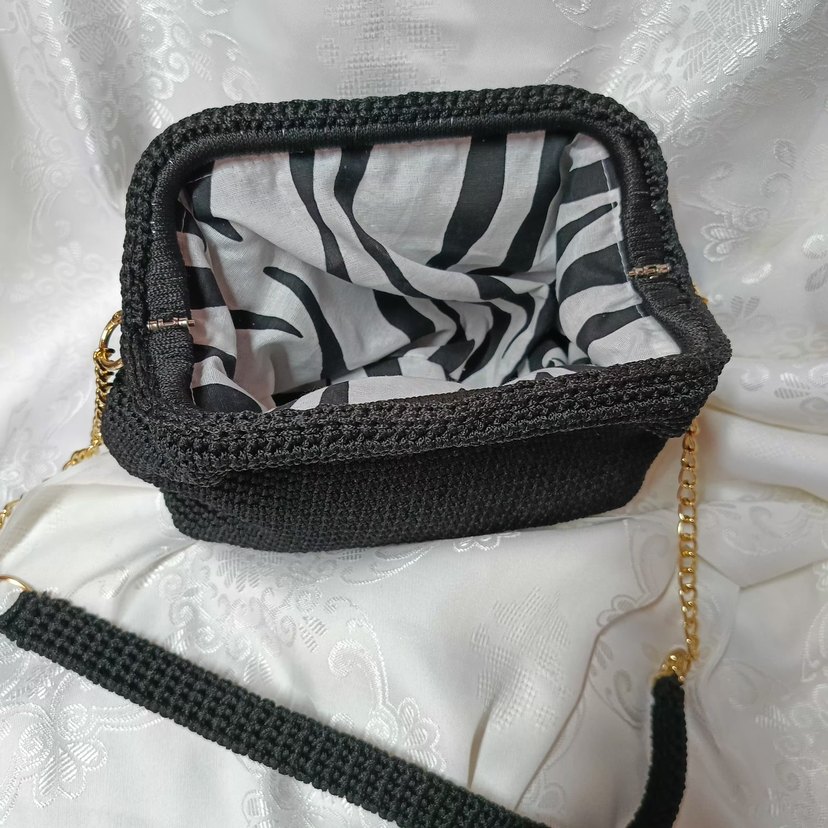 Siyah Örgü Kadın Çanta - Görsel 4