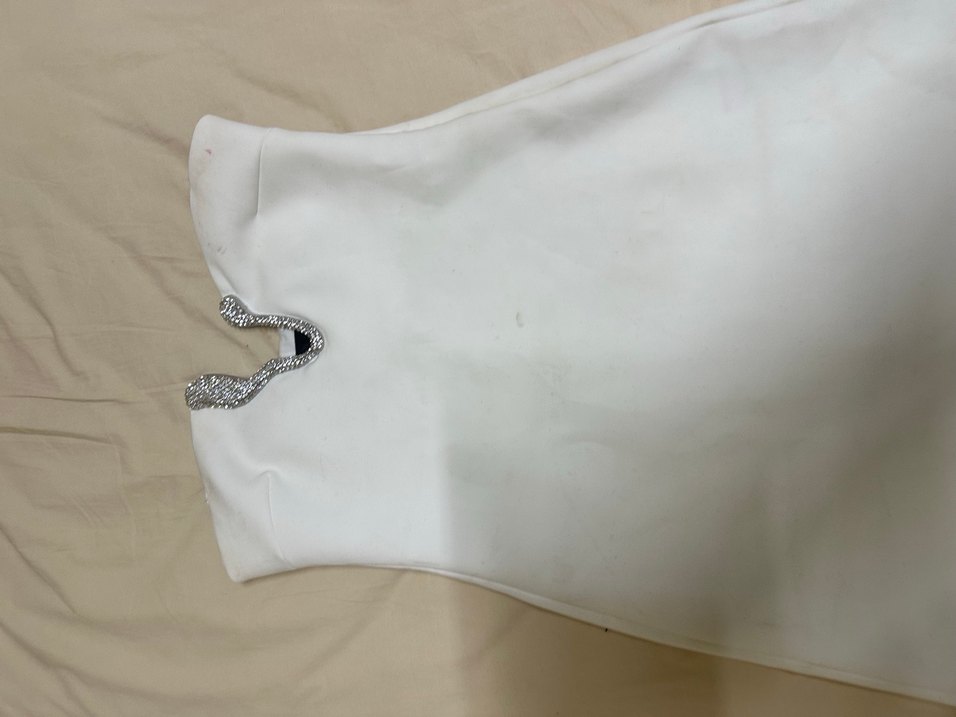 Beyaz Straplez Mini Abiye Elbise - Görsel 5