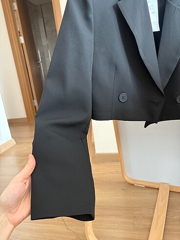 m Beden Crop siyah blazer