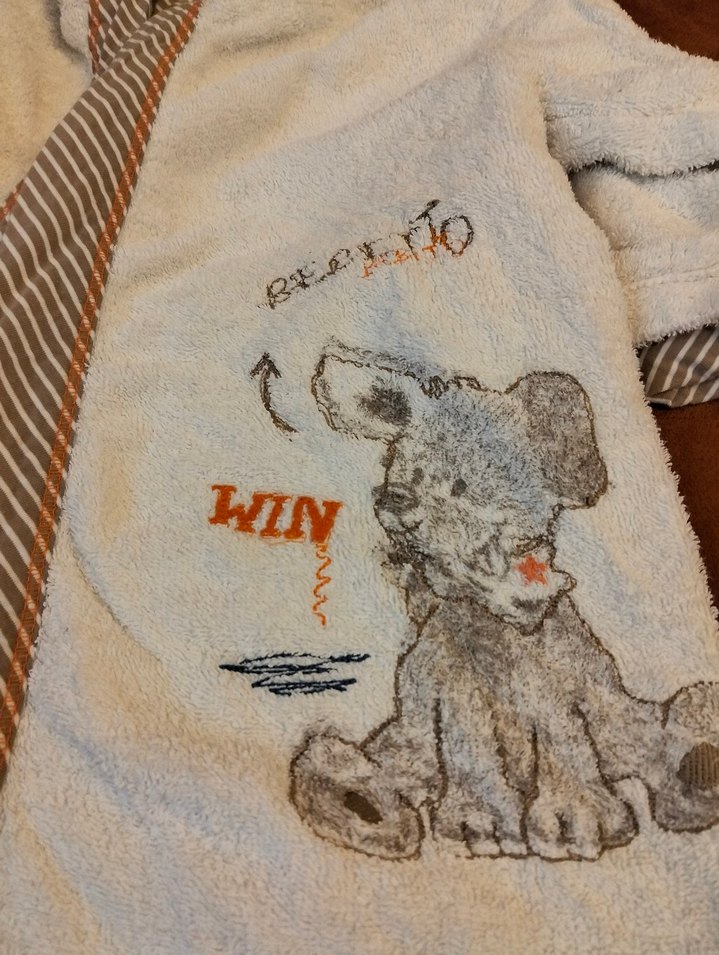 Nakışlı 0-3 Yaş Çocuk Bornoz - Beyaz - Görsel 2