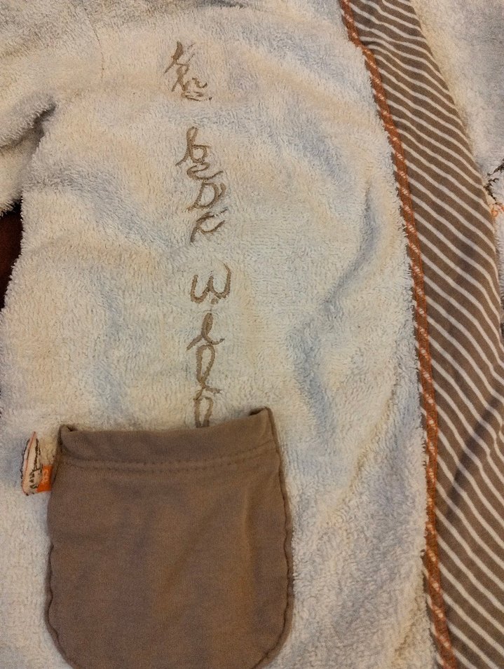 Nakışlı 0-3 Yaş Çocuk Bornoz - Beyaz - Görsel 3