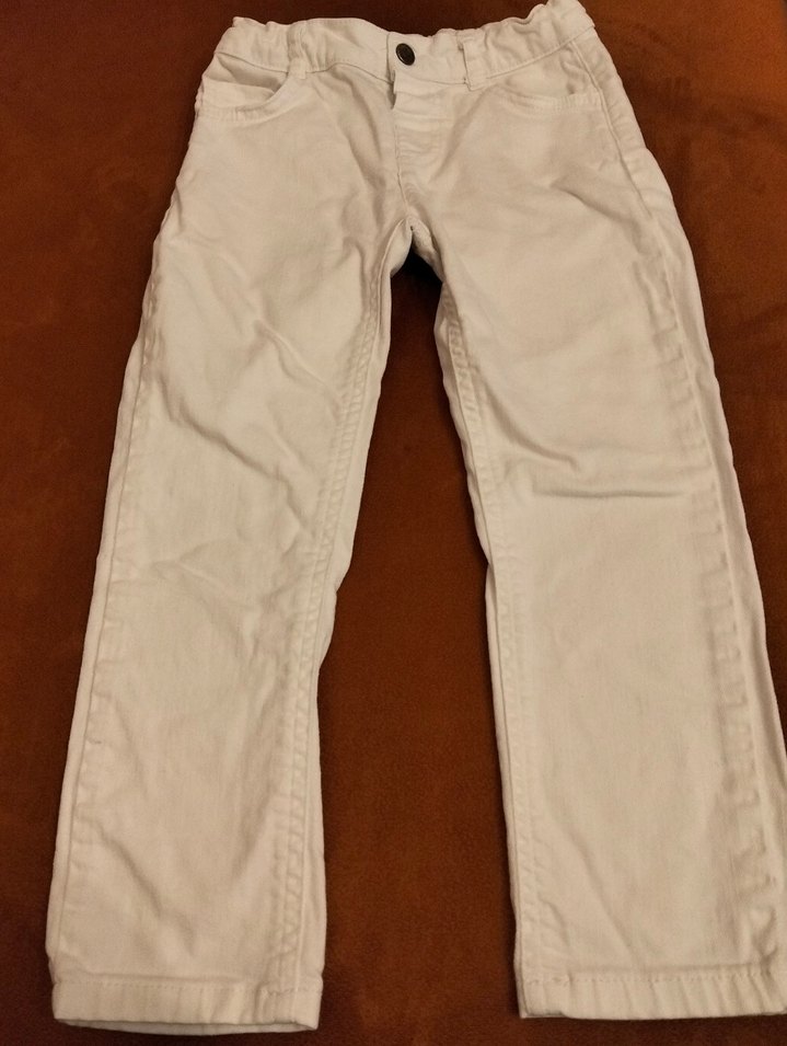 Beyaz 5-6 Yaş Çocuk Pantolon - Görsel 3