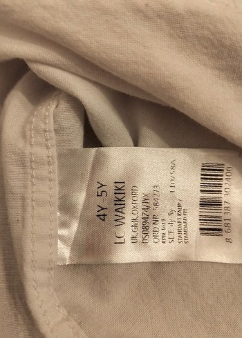 4-5 Yaş Çocuk Beyaz Pamuklu Gömlek - Görsel 4