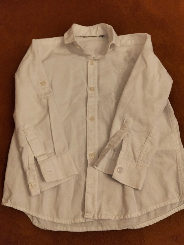 4-5 Yaş Çocuk Beyaz Pamuklu Gömlek - Görsel 2