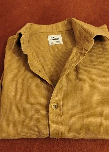 Düğmeli Hardal Sarısı Keten Çocuk Gömlek - Görsel 4