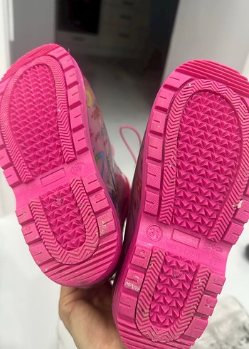 Renkli Kız Çocukları İçin Cırt Cırtlı Pembe Bot - Görsel 2