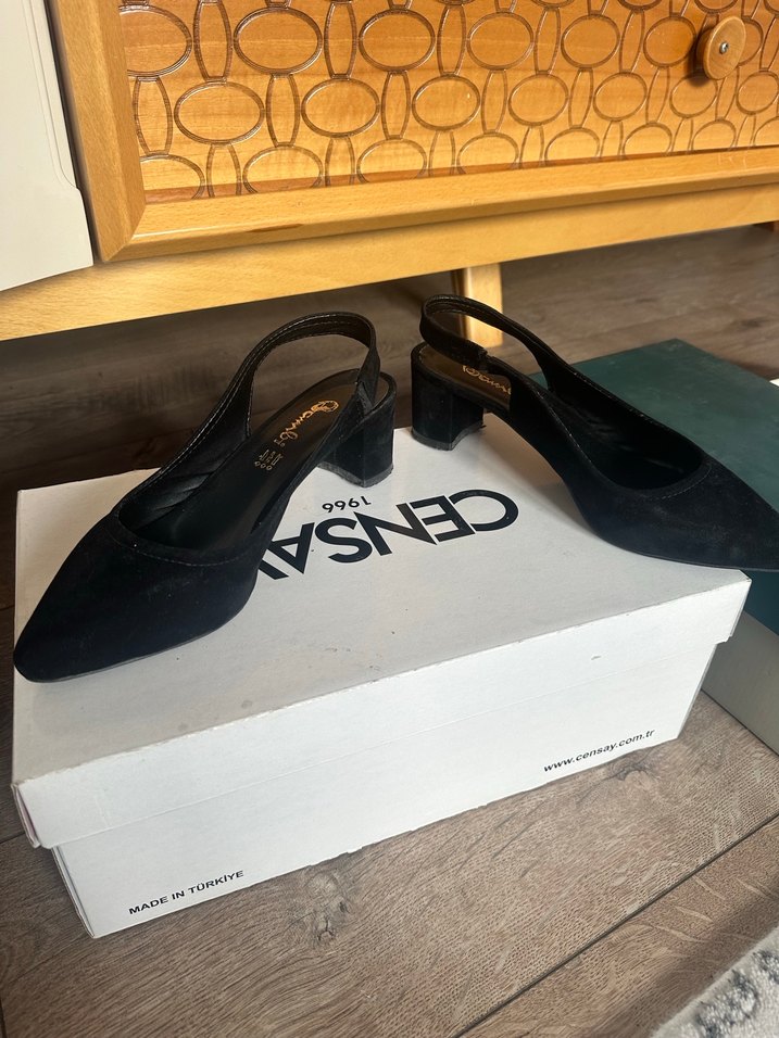Siyah Tokalı İnce Topuklu Kadın Ayakkabı - Görsel 3