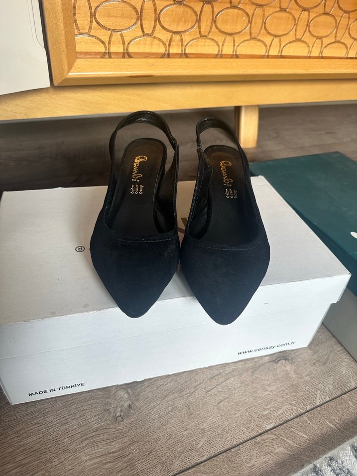 Siyah Tokalı İnce Topuklu Kadın Ayakkabı - Görsel 4