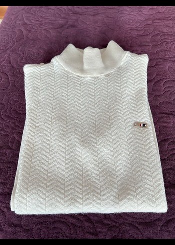 Kadın Beyaz Triko balıkçı yaka Boğazlı  Kazak - Görsel 7