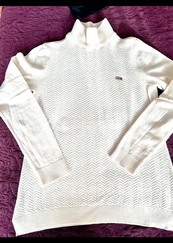 Kadın Beyaz Triko balıkçı yaka Boğazlı  Kazak - Görsel 3