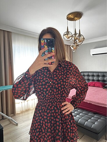 s Beden Zara mini şifon elbise.