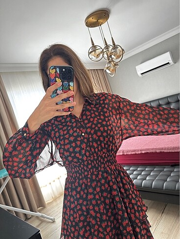 s Beden çeşitli Renk Zara mini şifon elbise.