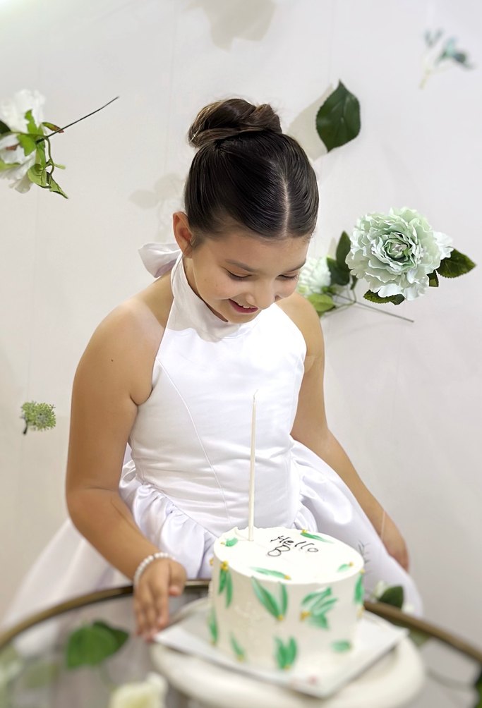 Beyaz Kız Çocuk Straplez Fırfırlı Abiye Elbise - Görsel 2