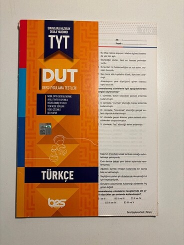 BES yayınları TYT türkçe dut