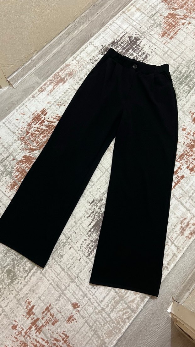 Siyah Kumaş Kadın Pantolon - Görsel 3