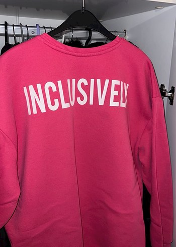 Pembe Oversize Kadın Sweatshirt - Görsel 2