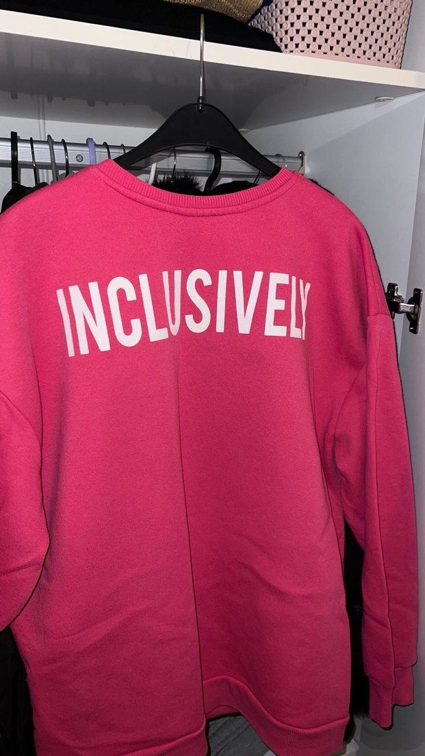 Pembe Oversize Kadın Sweatshirt - Görsel 2