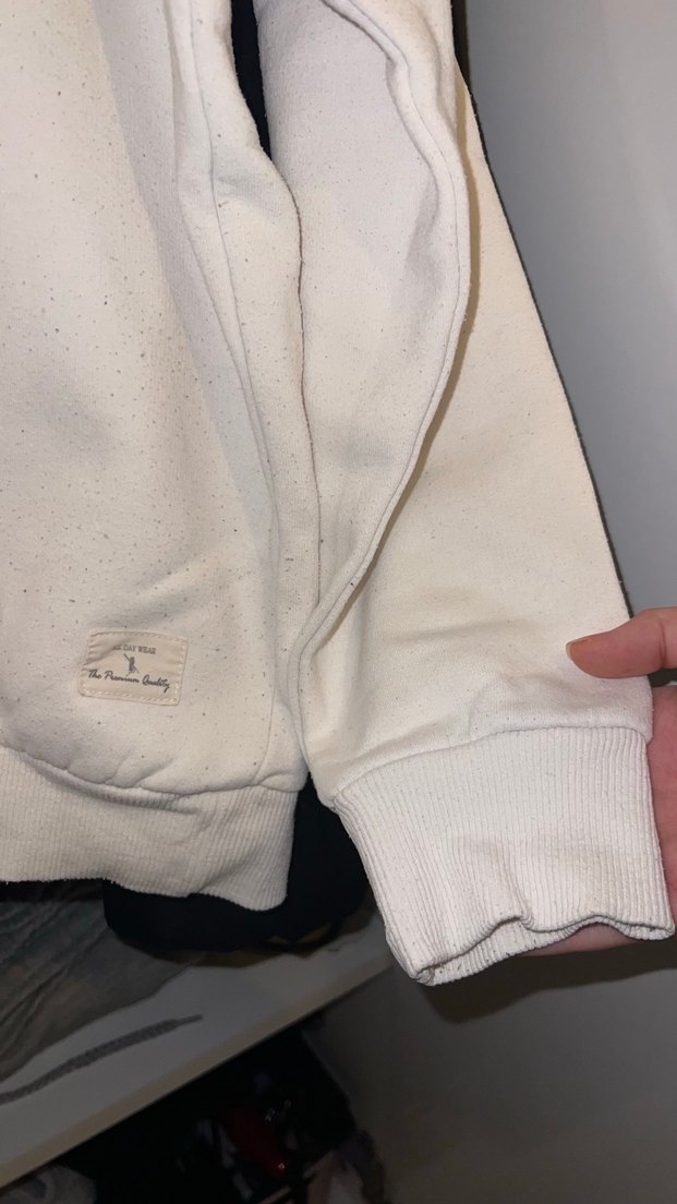 Beyaz Bisiklet Yaka Basic Sweatshirt - Görsel 3