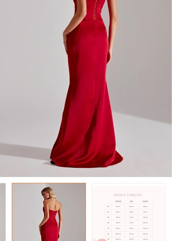 Kırmızı korse ve etek - Görsel 3