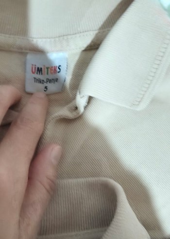 Bej Renkli Erkek Çocuk Uzun Kollu Polo Yaka Tişört - Görsel 5