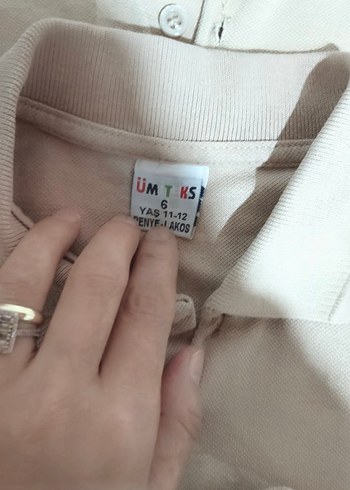 Bej Renkli Erkek Çocuk Uzun Kollu Polo Yaka Tişört - Görsel 4