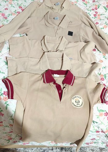 Bej Renkli Erkek Çocuk Uzun Kollu Polo Yaka Tişört - Görsel 2