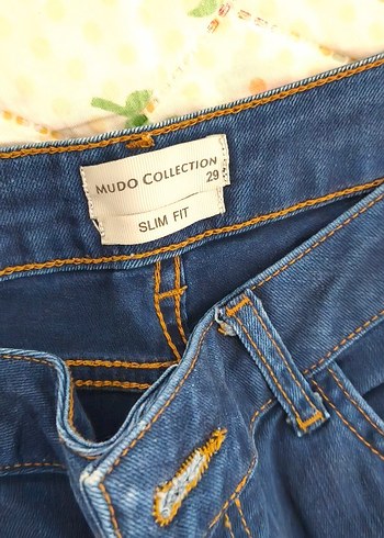 Düğmeli Mavi Kadın Midi Kot Pantolon - Görsel 6