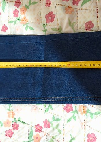 Düğmeli Mavi Kadın Midi Kot Pantolon - Görsel 3