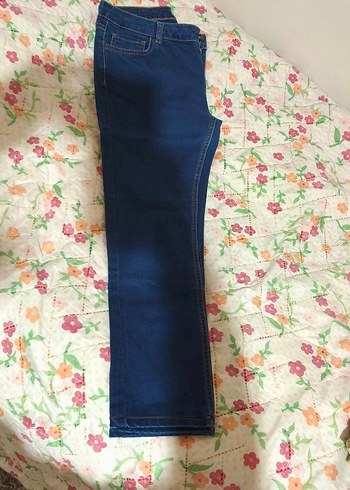 Düğmeli Mavi Kadın Midi Kot Pantolon - Görsel 7