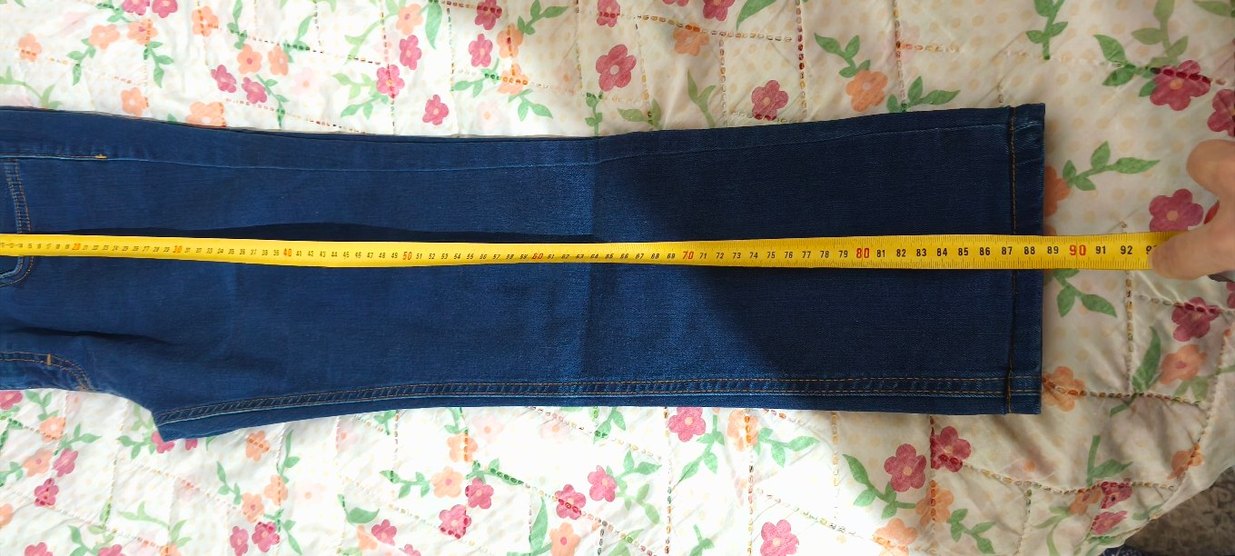 Düğmeli Mavi Kadın Midi Kot Pantolon - Görsel 3