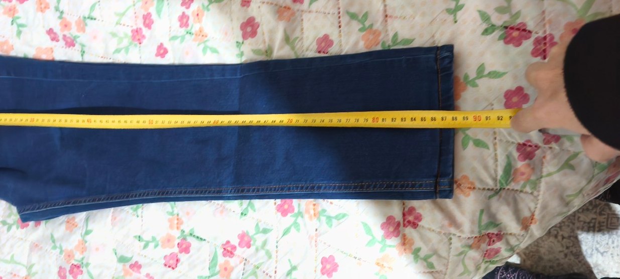 Düğmeli Mavi Kadın Midi Kot Pantolon - Görsel 2