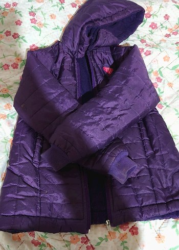 Mor Fermuarlı Çocuk Kışlık Ceket - Görsel 2