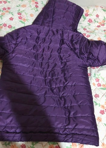 Mor Fermuarlı Çocuk Kışlık Ceket - Görsel 4