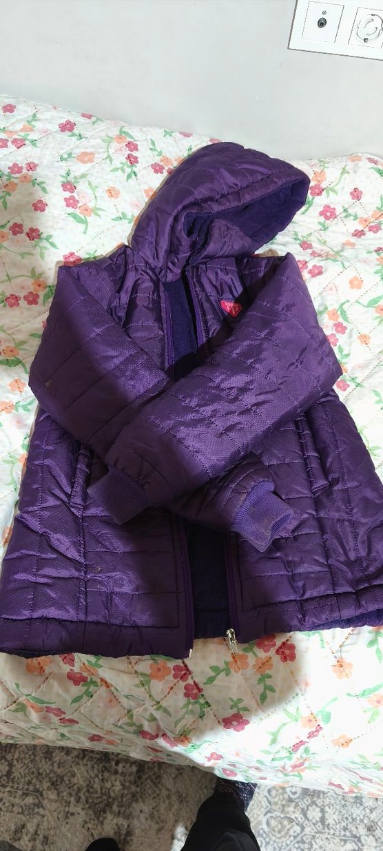 Mor Fermuarlı Çocuk Kışlık Ceket - Görsel 2