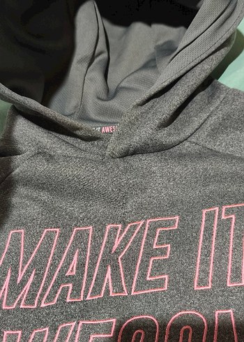 Kız Çocuk Gri Baskılı Sweatshirt - Görsel 3