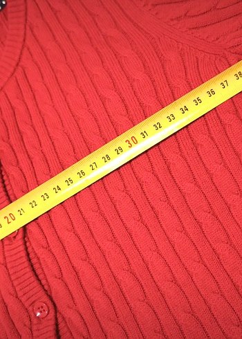 Düğmeli Kırmızı  Hırka - Görsel 5