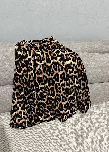 Leopar Desenli Etek