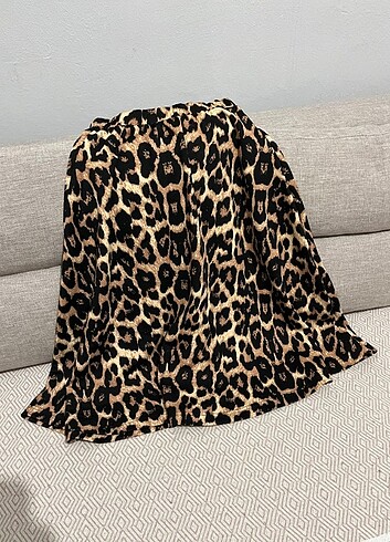 s Beden çeşitli Renk Leopar Desenli Etek