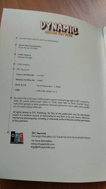 Beden ÖFC YAYINCILIK DYNAMIC ENGLISH TEST BOOK 8