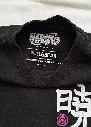 12-13 Yaş Beden siyah Renk PULL & BEAR NARUTO ÇOCUK TİŞÖRTÜ 